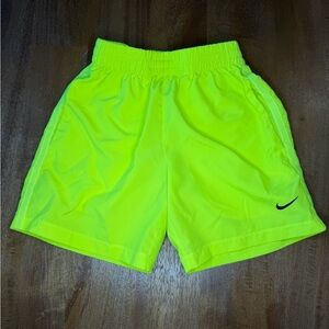 Kids Nike Neon Yellow Athletic Shorts